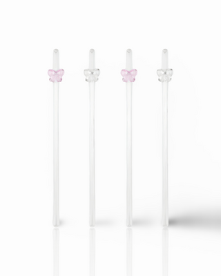 Long Glass Straw 4er Set | Ribbon