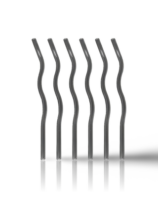 Long Glass Straw 6er Set | Wave Ash