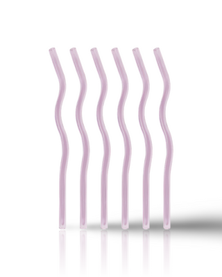 Long Glass Straw 6er Set | Wave Blush