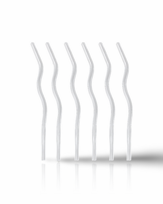 Long Glass Straw 6er Set | Wave Pearl