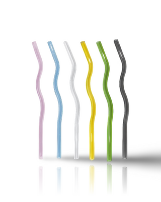 Long Glass Straw 6er Set | Wave Rainbow